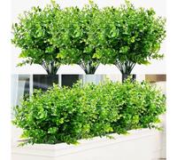 Confezione da 12 arbusti decorativi verdi, piante da esterno resistenti ai raggi UV per composizioni floreali, giardino e decorazioni per la