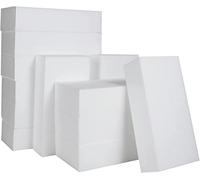 Confezione da 12 blocchi di polistirolo espanso 20 x 10 x 5 cm, rettangoli in polistirene espanso, blocchi di schiuma liscia for modellismo di sculture, fai da te, artigianato, classe for bambini, com