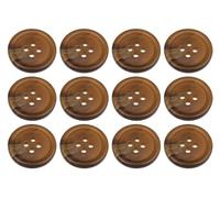 Confezione da 12 bottoni rotondi in finto corno da 18 mm, da cucire, in plastica, per gonne, pantaloni, pantaloncini, cappotti, 4 fori, 28 l