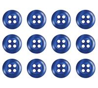 Confezione da 12 bottoni rotondi in plastica da 11 mm, per camicie, camicette, perlescenti, piatti, 4 fori, 18 l