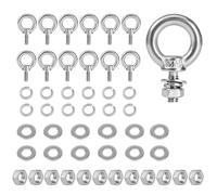 Confezione da 12 bulloni ad occhiello M4 in acciaio inossidabile con rondelle per dadi, lunghezza filettatura 10 mm, bulloni ad occhiello per appendere piccole cornici, oggetti decorativi o