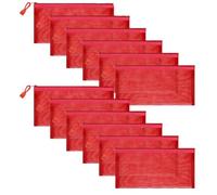 Confezione da 12 buste con cerniera in rete di nylon | Borse a rete versatili for cosmetici, articoli di cancelleria ed elementi essenziali da viaggio.(Light Pink,B6)