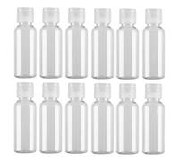 Confezione da 12 campioni vuoti in plastica trasparente da 15 ml, con coperchio a scatto, perfetto per trucchi, gel, liquidi e cosmetici