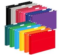 Confezione da 12 cartelle portadocumenti sospese, formato lettera con linguette regolabili 1/5, 12 colori selezionati, organizer per cartelle portadocumenti per ufficio e casa, progettate per