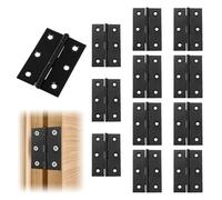 Confezione da 12 cerniere rettangolari piatte in acciaio inox 201, 63 mm, per mobili in legno, finestre, scatole di gioielli, cassetti (viti incluse) (12 pezzi)