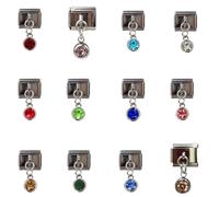 Confezione da 12 ciondoli italiani in acciaio inox, per trovare gioielli e accessori adatti per realizzare ciondoli italiani, Misura unica, come descritto, come descritto