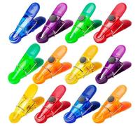 Confezione da 12 clip colorate per sacchetti di patatine fritte, con magnete per frigorifero, morsetti di tenuta multiuso per snack, alimenti, organizzazione della cucina