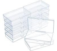 Confezione da 12 contenitori in plastica trasparente con coperchio incernierato per perline e altro (15,2 x 3,03 x 1,18 pollici)