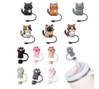 Confezione Da 12 Coperture In Paglia Per Gatti, Graziosi Tappi In Paglia, Tappi In Paglia Antipolvere, Tappi In Paglia In Silicone, Decorazioni In Paglia, Accessori In Paglia