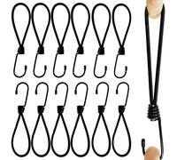 Confezione da 12 corde elastiche resistenti da 6 mm con ganci in metallo resistente, cinghie e fissaggi per esterni da 15,2 cm, per fissare tende laterali per tende da campeggio, organizer da garage o