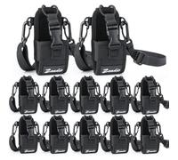 Confezione da 12 custodie multiuso per walkie talkie, nere e resistenti.