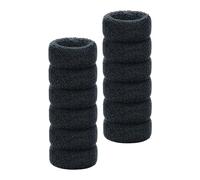 Confezione da 12 elastici in spugna di cotone elastico morbido, larghi e spessi, elastici per capelli, per coda di cavallo, accessori per capelli per donne e ragazze (nero)