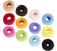 Confezione da 12 elastici in spugna di cotone elastico morbido, larghi e spessi, elastici per capelli, per di cavallo, accessori per capelli per donne e ragazze(Assortiti Caffè)