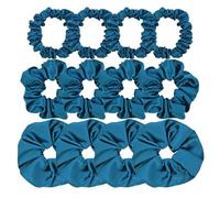 Confezione da 12 elastici per capelli in raso di seta di alta qualità, per tutti i tipi di capelli, per donne e ragazze, elastici per coda di cavallo, accessori per capelli (3 misure assortite di