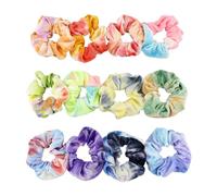 Confezione da 12 elastici per capelli tie dye per ragazze, in cotone di alta qualità, elastici per capelli, graziose fasce elastiche arcobaleno, morbide corde per coda di cavallo, accessori per