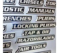 Confezione da 12 etichette magnetiche per cassetta degli attrezzi, stampate in 3D, per organizzare gli accessori, etichette riutilizzabili per cassette degli attrezzi in acciaio, stampa facile da