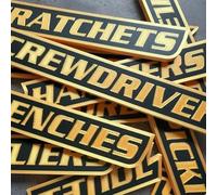 Confezione da 12 etichette magnetiche per toolboxs, 2026 New Upgrade High Magnetic Toolbox Labels, etichette per utensili con stampa 3D, accessori generali, accessori per lboxe, drawers (arancione)