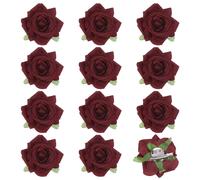 Confezione da 12 fermagli per capelli a forma di rosa spilla da 6,5mm rosso vino