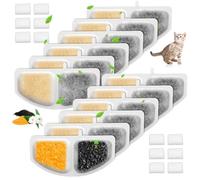 Confezione da 12 filtri per fontana per gatti Oneisall HM-02 (modello), ultra silenziosi, 2,5 l, contiene 12 filtri per gatti per fontana d'acqua e 12 spugne per pompa