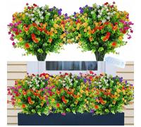 Confezione da 12 fiori artificiali per esterni, piante finte realistiche e resistenti alle intemperie per balconi, giardini e decorazioni in