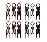 Confezione da 12 forcine francesi per capelli | Mollette magiche a forma di U per chignon | Tartaruga e nero | Tenuta sicura per tutto il giorno per capelli spessi e sottili | Accessori eleganti per