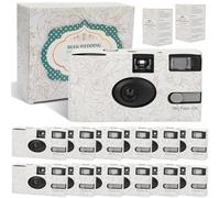 Confezione da 12 fotocamere usa e getta per matrimoni, 35 mm Golden Rose Monouso, con flash, fotocamere monouso, per feste di compleanno, baby shower, riunioni, matrimoni, lSO 400 film, 17 esposizioni