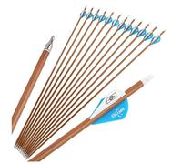 Confezione da 12 frecce in carbonio da 31,5“ con spina dorsale da 500, diametro interno da 6,2 mm e diametro esterno da 7,8 mm con alette in gomma da 2” per la caccia e il tiro al bersaglio (Oscura)