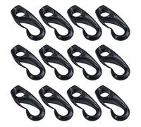 Confezione da 12 ganci da 8 mm per corda elastica elastica elastica cinturino in nylon nero antiruggine