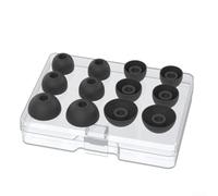 Confezione da 12 gommini in silicone per orecchie, taglie S, M, L | Design a isolamento acustico, blocca il suono ambientale, esperienza musicale coinvolgente, materiale in silicone morbido
