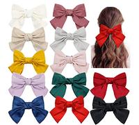 Confezione da 12 grandi nodi di raso fiocco per capelli francesi fermagli chignon porta coda di cavallo accessori per donne e ragazze