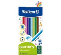 Confezione da 12 matite colorate esagonali laccate Pelikan - Mina resistente alla rottura - Certificazione FSC