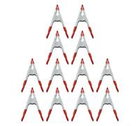 Confezione da 12 morsetti quadruple in metallo per carpenteria con cuscinetti in gomma, clip in acciaio inox per la lavorazione del legno per fondali fotografici primaverili e progetti pesanti di