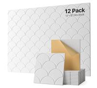 Confezione da 12 pannelli acustici autoadesivi, 4,8 kg/ft³, pannelli fonoassorbenti in schiuma ad alta densità per pareti, 30,5 x 30,5 cm, pannelli insonorizzanti per porte, soffitti, casa, ufficio