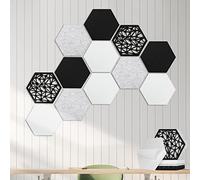 Confezione da 12 pannelli acustici autoadesivi, pannelli fonoassorbenti esagonali, 35,5 x 30,5 x 1,0 cm, resistenti alla fiamma, pannelli fonoassorbenti ad alta densità, per studio di registrazione,