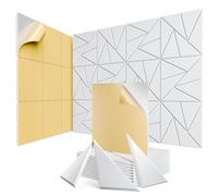 Confezione da 12 pannelli acustici con autoadesivi, 30,5 x 30,5 x 1,0 cm, pannelli fonoassorbenti in schiuma, ad alta densità, pannelli insonorizzanti per casa, studio, ufficio, colore bianco
