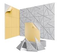 Confezione da 12 pannelli acustici con autoadesivi, 30,5 x 30,5 x 1,0 cm, pannelli fonoassorbenti in schiuma, ad alta densità, pannelli insonorizzanti per casa, studio, ufficio, grigio