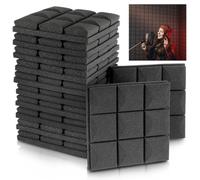 Confezione da 12 pannelli fonoassorbenti in schiuma, pannelli ad alta densità con cancellazione del rumore, 30,5 x 30,5 x 5 cm, ideali per studi di registrazione, home theater e pareti