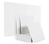 Confezione da 12 pannelli in schiuma acustica ad alta densità, 30x30x1 cm, con bordo smussato, imbottitura fonoassorbente, uffici, decorazione della casa e della parete (bianco)