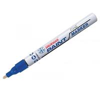 Confezione da 12 pennarello marcatore indelebile SNOWMAN paint marker smalto punta FINE tonda BLU