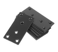 Confezione da 12 piastre di riparazione piatte in acciaio inox per il fissaggio di mobili, staffe di riparazione dritte con fori multipli, 8 x 4 cm, nero