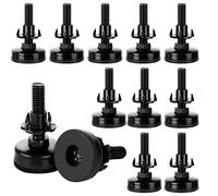 Confezione da 12 piedini regolabili per mobili, resistenti, con inserti filettati, per armadi, divani, tavoli, sedie, 598,7 kg, kit di dadi a T, filettatura 3/8"-16