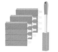 Confezione da 12 pietre pomice per WC con manico extra lungo, in pietra pomice, 1 maniglia per la pulizia, 12 Piedra Pomez sostituibili senza tocco per la pulizia di WC, vasche da bagno, griglie