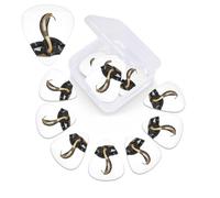Confezione da 12 plettri Cobra Snake con custodia per plettro per chitarra, plettri per chitarra, 0,46 mm, 0,96 mm, 0,71 mm, accessori per chitarra per basso, chitarre acustiche elettriche e ukulele