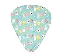 Confezione da 12 plettri Happy Bunny e Easter Eggs, include calibri sottili, medi e pesanti 3 misure per plettri elettrici per chitarra acustica