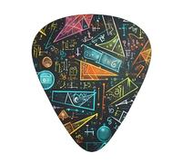 Confezione da 12 plettri per chitarra, 3 diversi spessori, formula matematica, con custodia in plastica trasparente, per chitarra elettrica, basso, ukulele, (inclusi 0,46 mm, 0,71 mm, 0,96 mm)