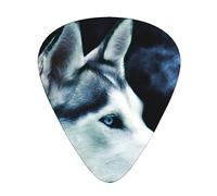 Confezione da 12 plettri per chitarra, 3 diversi spessori, occhi blu, animali, con custodia in plastica trasparente, per chitarra elettrica, basso, ukulele, (inclusi 0,46 mm, 0,71 mm, 0,96 mm)