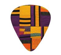Confezione da 12 plettri per chitarra, 3 diversi spessori, tribali africani, etnici, con custodia in plastica trasparente, per chitarra elettrica, basso, ukulele, (inclusi 0,46 mm, 0,71 mm, 0,96 mm)