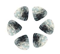 Confezione da 12 plettri per chitarra a forma di drago bianco nuvola, accessori per basso elettrico e acustico, include plettri sottili e medi pesanti con scatola portaoggetti