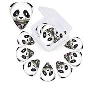 Confezione da 12 plettri per chitarra a forma di panda con scatola portaoggetti, 3 plettri per chitarra in celluloide di diverso spessore, arte astratta, plettro, per chitarra acustica, elettrica