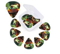 Confezione da 12 plettri per chitarra acustica con scatola portaoggetti, plettro per basso da 0,46 mm, 0,71 mm, 0,96 mm, graziosi plettri in celluloide, accessori per chitarra